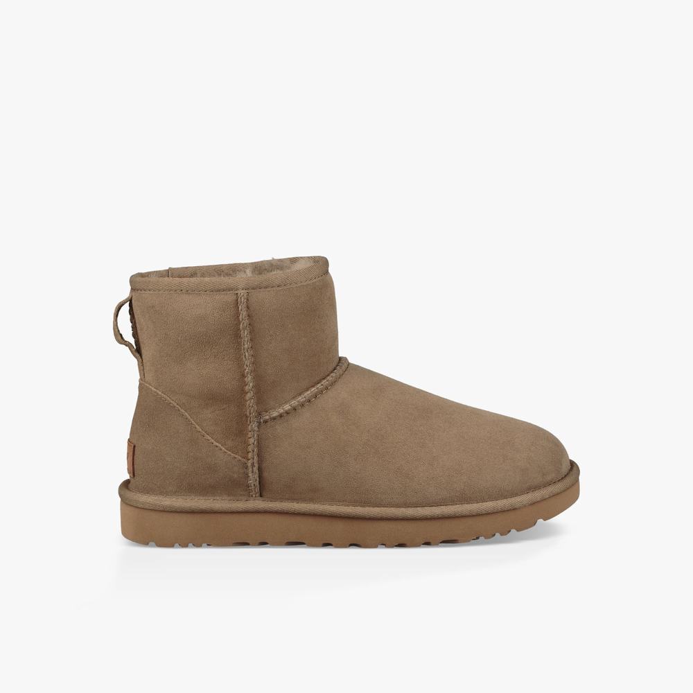 Bottes Classic UGG Classic Mini II Femme Kaki Soldes 103RSWVB